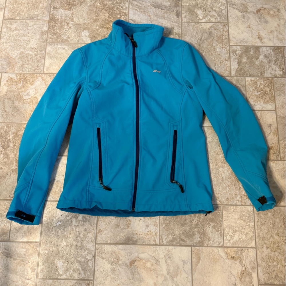 Koppen Tundra Biome Soft Shell Caribbean Sea/teal navy Blue Jacket! Size M women
